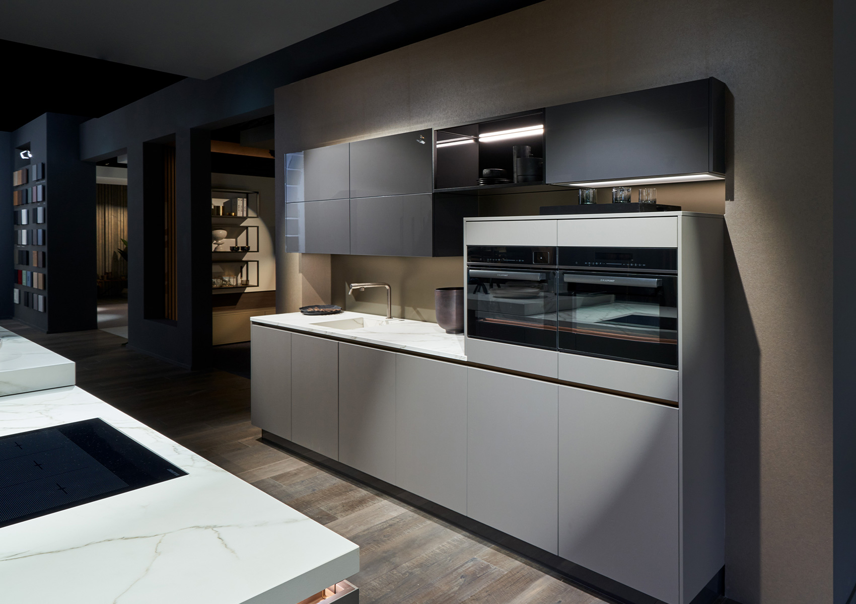 CALGARY-GL greige velvet oak  PERFECT BRILLANT-GL graphite